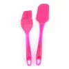 Cabo de plástico raspador de silicone ferramentas de panificação DIY espátula de creme para bolo conjunto de pincel de óleo de silicone criativo conjunto de 2 peças