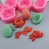 Molde de Silicona Lotus Lotus Fold Azúcar Chocolate Lotus Hoja Pastel Mousse Decorativo para Hornear Vela de Aromaterapia