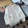 Garantia de Qualidade Seda Pura Temperamento Mulher de Meia-idade Novo Estilo Chinês Outono Inicial Novo Estilo Melhorado Temperamento Cor Sólida Base Top Camisa