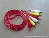 Cabo de áudio e vídeo 3RCA macho para 3RCA macho transparente cor de cristal linha AV três para três linha de TV áudio