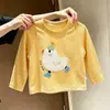 Camiseta redonda de dibujos animados de gallinita 3D para niños, top de manga larga de algodón puro para bebé de otoño, otoño transfronterizo