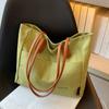 Bolsa de Lona para Mulheres, Grande Capacidade, Novo Modelo 2026, Bolsa de Ombro Versátil de Verão, Bolsa de Tecido com Textura, Adequada para a Faculdade e o Trabalho, Bolsa Tote