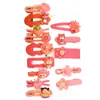 Conjunto Fofo de Presilhas de Cabelo Infantis Desenho Animado, Presilhas de Cabelo com Formato de Flores e Animais Meninas, Acessórios de Cabelo para Estudantes Atacado