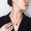 2024 nueva joyería Zhuang Shengsheng cobre chapado en oro retro simulación cristal azul ovalado traje dorado 8*10-5*7