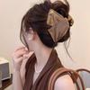 Pinza para el Cabello Grande de Lazo de Satén de Gama Alta para Mujer, Exquisita Pinza Plegada para la Parte Trasera de la Cabeza, Pinza de Tiburón