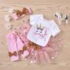 Roupas Infantis Transfronteiriças Ins Roupa Saia de Renda para 1º Aniversário Conjunto de Quatro Peças Roupas Infantis Exportação Atacado Preço Baixo Liquidação