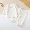 Conjunto de ropa de otoño para bebé niña, elegante conjunto de dos piezas de algodón puro para primavera y otoño, ropa interior base para bebé, Clase A