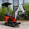 Mini Excavadora 1 Tonelada 2 Toneladas 3 Toneladas Pequeña Excavadora Agrícola Excavadora para Huertos Invernaderos Excavadora de Zanjas Tipo Oruga Micro Excavadora