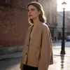 Invierno 2023 Nuevo Ropa de Mujer Transfronteriza Europea y Americana Moda Urbana Chaqueta Cuello en V Manga Larga Chaqueta de Lana 1716