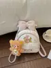 Nueva Bolsa Adorable para Estudiantes con Adorno de Encaje Mochila de Alto Valor Mochila de Oso Fresa Mochila Versátil y Ligera