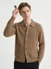 Chaqueta suéter para hombre de otoño e invierno, cárdigan de punto con cuello camisero, de manga larga, de un solo botón, con doble bolsillo, top casual