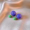 Pendientes de botón con forma de bola de color caramelo, sencillos, de dos piezas, de estilo nicho, de moda, para viajeros, color blanco, venta al por mayor, para mujer