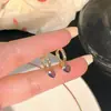 Pendientes de Perla Estilo Coreano Francés Elegante con Cierre de Plata 925 Pendientes de Gama Alta Corazón Flor Pendientes Versátiles para Mujer Venta al por Mayor