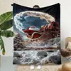 Manta de Franela Exclusiva Transfronteriza Manta Impresa Digitalmente en 3D Manta para Sofá Manta Cuadrada de Navidad Se Puede Personalizar con Fotos y Se Puede Iniciar con un Clic