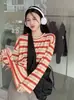 Otoño 2026 Nuevo Diseño Tallas Grandes Holgados Casuales Tops para Mujer Cuello Redondo Rayas Manga Larga Camiseta para Mujer Moderna