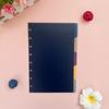 Separador de agujeros de hongo de 5 colores, núcleo de repuesto de hojas sueltas para cuaderno de plástico, núcleo de repuesto de hojas sueltas para clasificación de notas