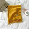Bufanda de Cachemir Sintético para Mujer Otoño e Invierno Bufanda de Color Puro 2025 Otoño e Invierno Nueva Moda Bufanda Cálida de Longitud Media de Gama Alta