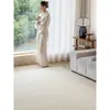 Alfombra Imitación Sisal Dormitorio Sala de Estar Resistente a Arañazos de Gato Estudio Fotográfico Alfombra de Mesita de Noche Habitación de Alquiler Simple Ventana Saliente Fotografía Estilo Crema