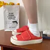 Zapatos Blancos de Velcro sin Cordones para Mujer 2024 Nuevos Zapatos de Lona con Suela Gruesa Punta de Mango para Mujer Zapatos Perezosos de Dos Usos