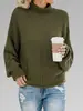 Suéter de punto de color liso para otoño e invierno, estilo europeo y americano, suéter casual holgado de manga larga para mujer, ropa para mujer de comercio exterior transfronterizo