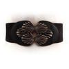 Cinturón elástico para mujer, recién llegado, decorativo, sencillo, combinable, estilo coreano, de cuero negro, con ancho de banda y cintura elástica.