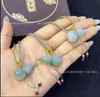 Jade Natural Tianshan Formato Gota d'Água Wushi Pai Flor Flutuante Pingente de Jade Joia Colar Mais Vendido Transmissão ao Vivo Venda Direta da Fábrica