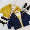 Yantaijia Roupas Infantis Jaqueta com Capuz Infantil para Meninos Outono Estilo Montanha Top Legal Infantil para Uso Externo Jaqueta Colorida Brilhante para Bebê