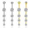 Nuevo piercing para el ombligo con tira de circonita con incrustaciones de cobre y seis garras, para venta al por mayor transfronteriza en Amazon.