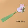 Pingente Borla Coelho de Jade Bordado Novo Estilo Nacional Chinês Estilo Antigo Ornamento de Lapela Hanfu Qipao Pingente de Bolsa Souvenir