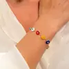 Pulsera Ojo Turco de nueva moda transfronteriza europea y americana, pulsera de ojo simple retro multicolor con goteo de aceite