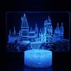 Lámpara de Mesa 3D Serie Harry Potter Luz LED Regalo, Luz Nocturna Visual Tridimensional Colorida con Proyección de Luz Ajustable Magia