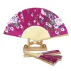 Ventoinha Artesanal Japonesa Cor de Pudim Ventoinha Dança Feminina Ventilador Hanfu Artesanato de Bambu Antigo Mini Ventilador Dobrável Atacado