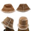 Nuevo Estilo Gorra de Tubo Gorra de Lavabo Gorra de Pescador Unisex Cálida Piel Sintética Una Exterior Montar Engrosada Cálida Pareja
