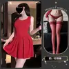 Encantador Lencería Erótica Sexy Dulce Picante Vestido Sin Espalda con Cordones Ceñidor de Cintura Estilo Puro Deseo Escote en U Hueco Set Qqny