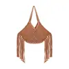 Bolso de hombro con flecos, bolso de playa para viajes y vacaciones, bolso tejido calado, bolso casual, bolso tote para mujer de gran capacidad