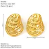 Pendientes de titanio de acero con forma ovalada irregular de nicho transfronterizo para mujer, retro europeo y americano, de acero inoxidable plisado, pendientes de alta calidad al por mayor