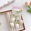Pinza para el cabello de Tulipán Coreano con Cinta Lazo Dulce para Niña Pinza de Pato Pinza para Bordes del Cabello Roto Pinza para Flequillo Tocado de Flor