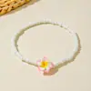 Ornamentos Europeus e Americanos Transfronteiriços Estilo Resort Boêmio Resina Argila Macia Flor Pé de Flor Contas de Arroz Plumeria Tornozeleira com Contas