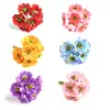 Accesorios para tocado de corona, tela de terciopelo estilo europeo con margaritas pequeñas artificiales, ramo de flores de seda, caja de dulces con alambre, flores artificiales