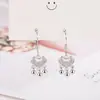 Pendientes de Cuentas Redondas con Candado de Seguridad Incrustado de Diamantes, Candado de Larga Vida de Lujo Discreto, Estilo Chino Retro, Pendientes de Alta Gama, Novedad 2022