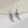 Pendientes Colgantes de Alas de Ángel Retro de Comercio Exterior Transfronterizo Pendientes Cortados de Acero Inoxidable Versátiles de Personalidad para Mujer Listos para la Venta