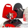 Caja de Regalo para Flores Bolsa para Ramo de Rosas Individuales de Navidad Espejo en Forma de Corazón Tarjeta de Flores de Mano Bolsa para Flores
