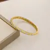 Pulsera Vintage Cepillada Italiana para Mujer, Modelo Nuevo, Plata de Ley S925, Pulsera Abierta Bicolor Chapada en Oro, Popular en Xiaohongshu