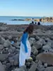 Cardigan de Tricô Azul Gelo de Seda Coreano com Proteção Solar para Mulheres, Peça de Roupa Externa Camisole de Verão, Top Curto Ajustado para Ar Condicionado