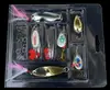 Chang pesca señuelo Luya con lentejuelas y plumas tres anzuelos simples metal pez artificial señuelo set 16 piezas equipo de pesca M14