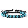 Pulsera para hombre tejida con cuentas de piedra de 6 mm, retro simple, superventas transfronterizas, hecha a mano, enrollable, ajustable, tejida