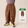 Ropa Infantil Amila 2026 Invierno Nuevos Pantalones Jogger Forrados de Polar para Niñas Pantalones Cálidos con Bordado Lindo para Niños