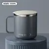 Caneca de Aço Inoxidável Copo Doméstico para Beber Copo de Café da Manhã para Escritório Copo de Café Copo de Leite com Tampa Pessoal