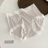 Falda Azul Pequeña 6057 Encaje Acanalado Suave Amigable con la Piel Recorte Ropa Interior Femenina Cintura Media Sin Costuras Moldeadora de Cadera Algodón Puro Triángulo de Entrepierna Bragas