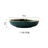 Estilo Europeo Color Phnom Penh Esmalte Vajilla Creativa Verde Oscuro Cerámica Set Hogar Plato Tazón de Arroz Tazón de Sopa Tazón de Fideos Plato de Hotel